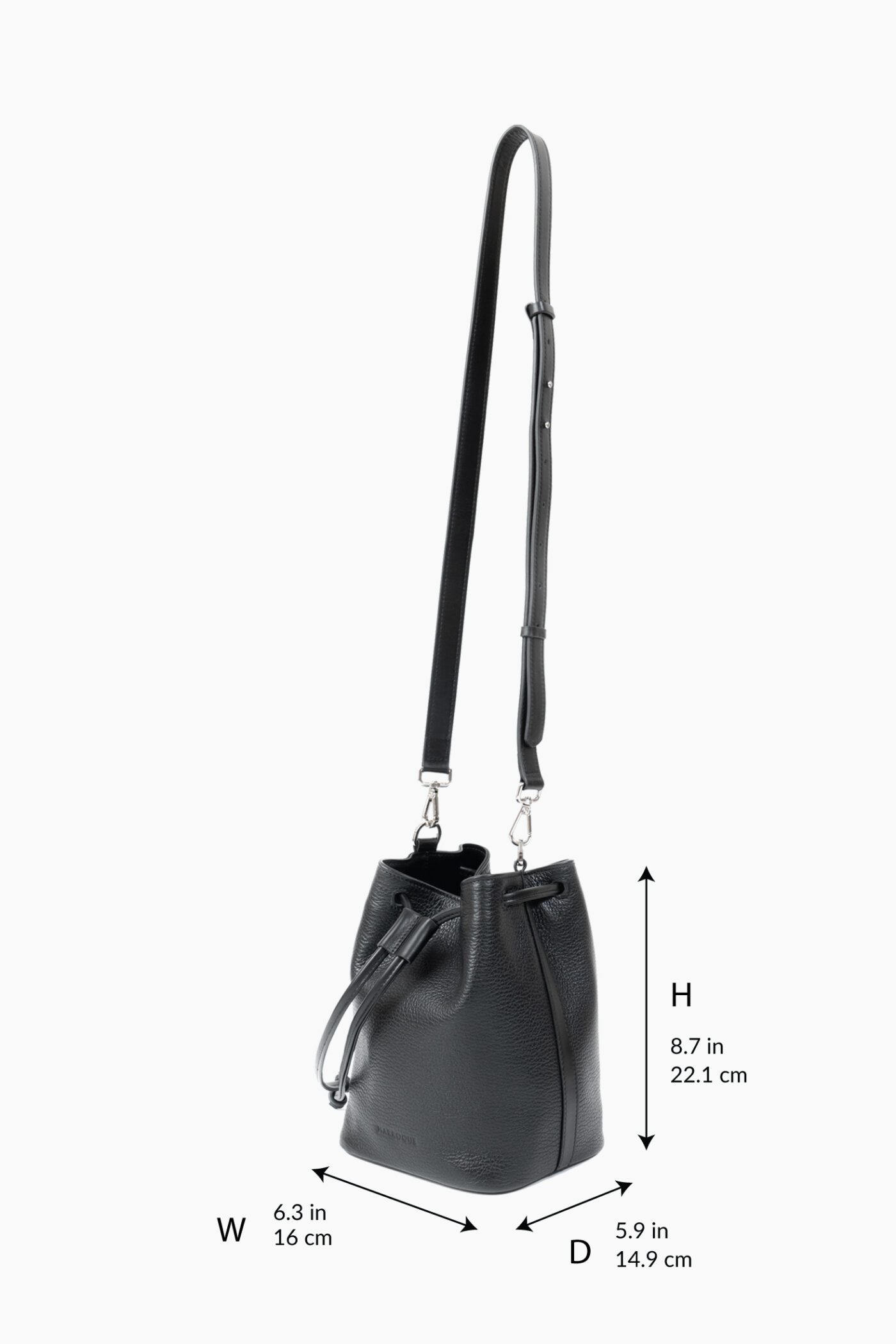 Piper Charcoal Leather bucket bag - Marroque TH Official Site ...