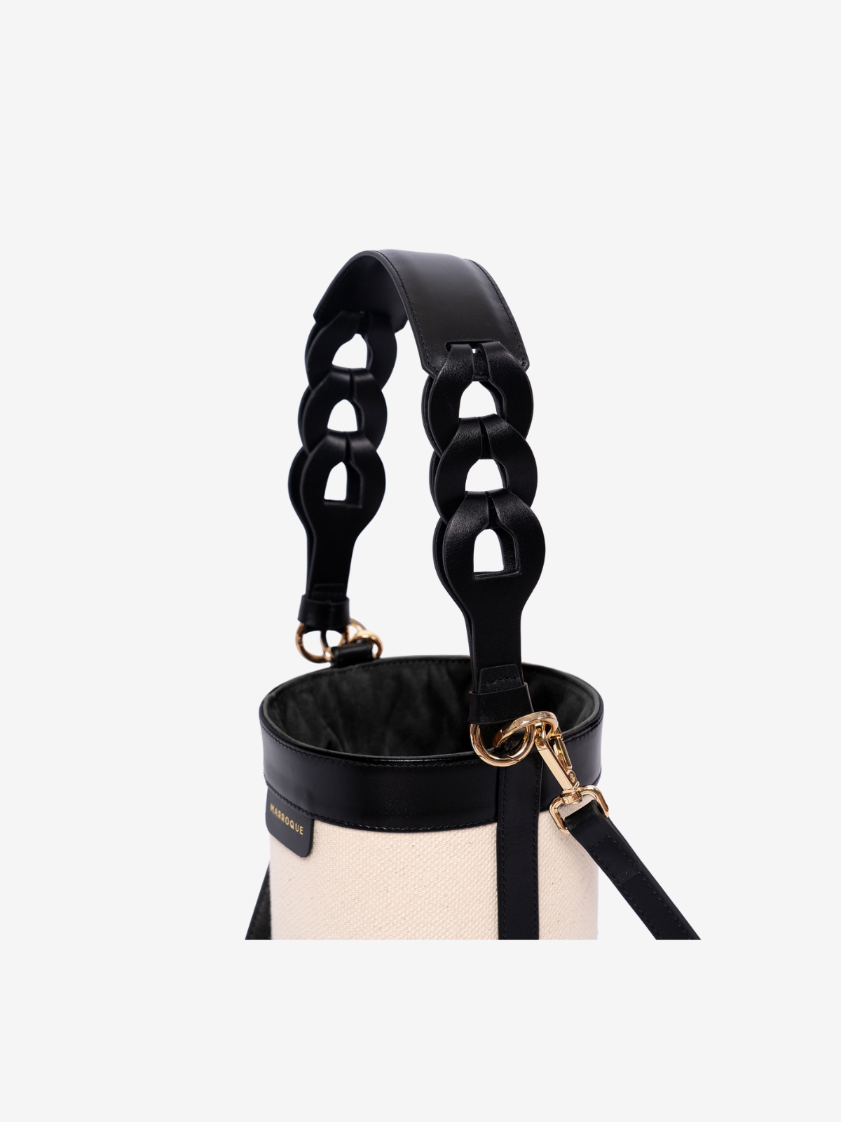 Marroque-Emily Leather and canvas bucket bag