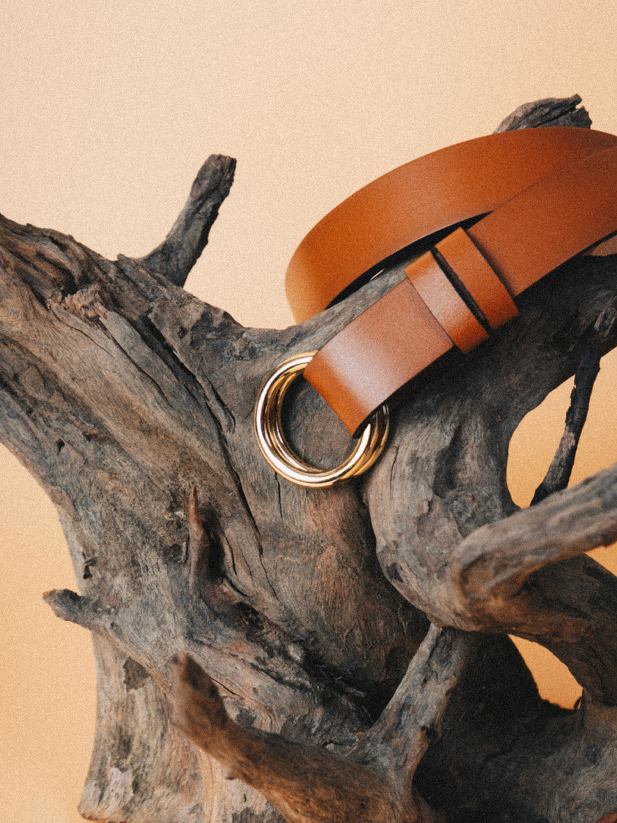 marroque-double ring-leather-belt เข็มขัดหนังแท้