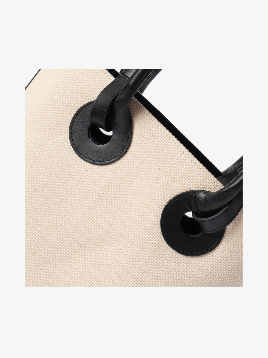 marroque bobbi canvas and leather tote black