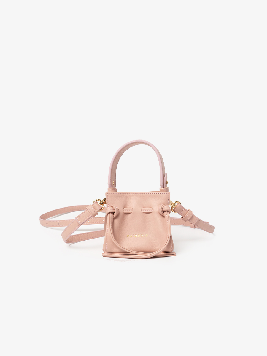 petite Wendy Pink Peach Leather Crossbody bag
