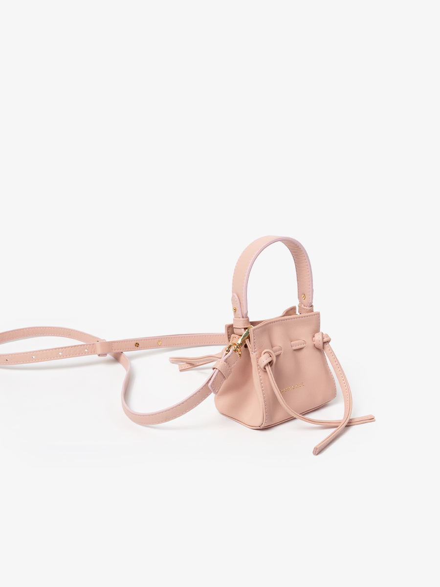 petite Wendy Pink Peach Leather Crossbody bag