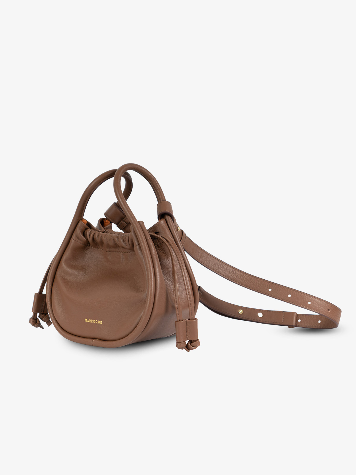 marroque leather bag balloon 20 chocolate