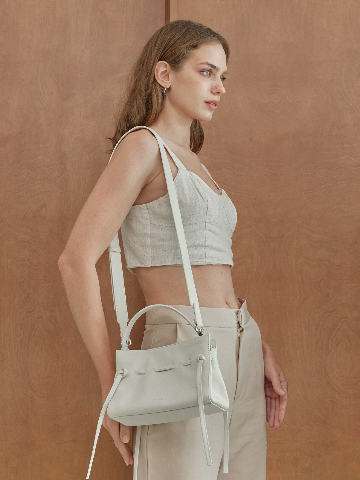 marroque mini wendy leatherbag in White