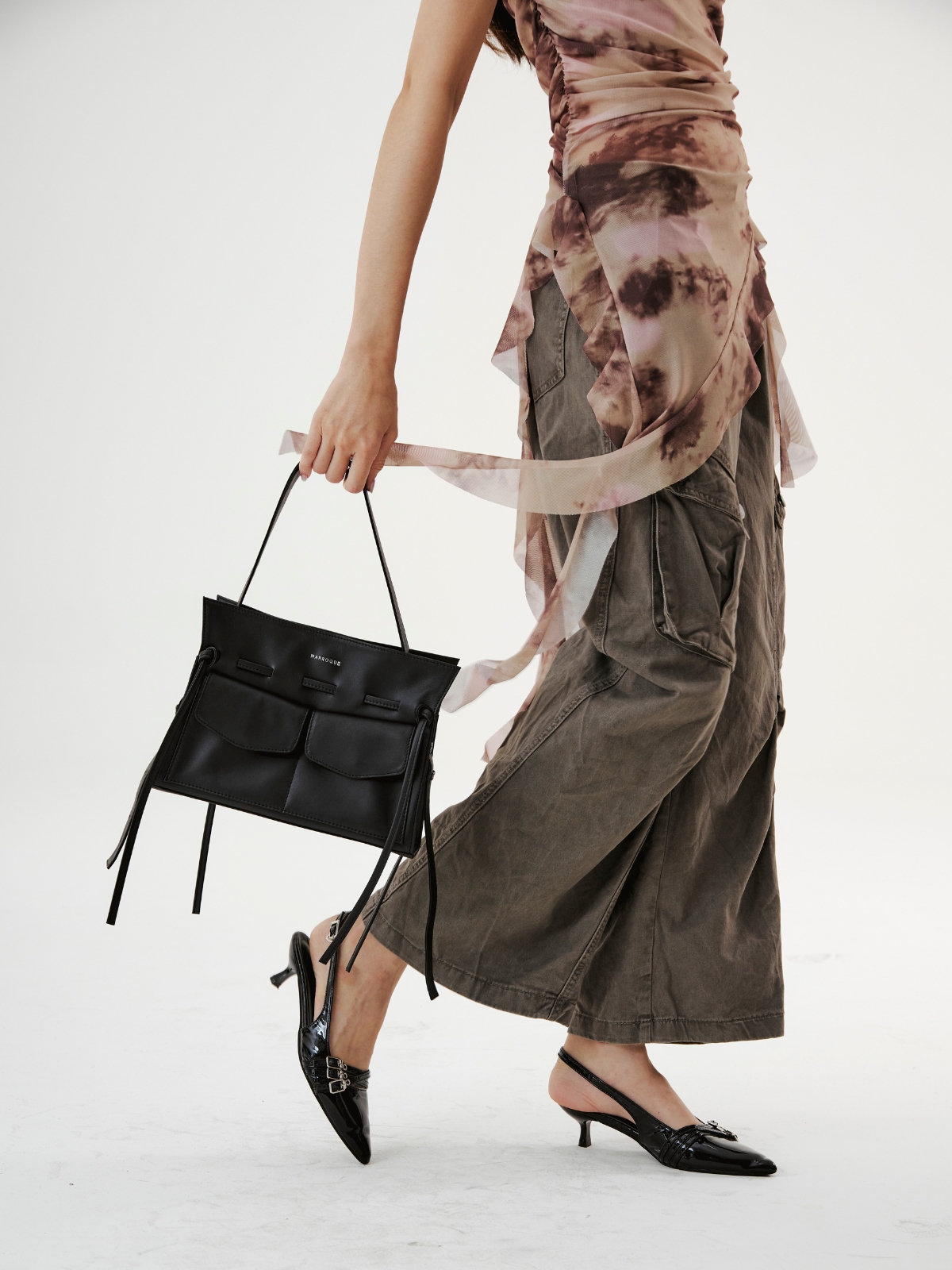 Marroque Judy leather crossbody bag in dark night