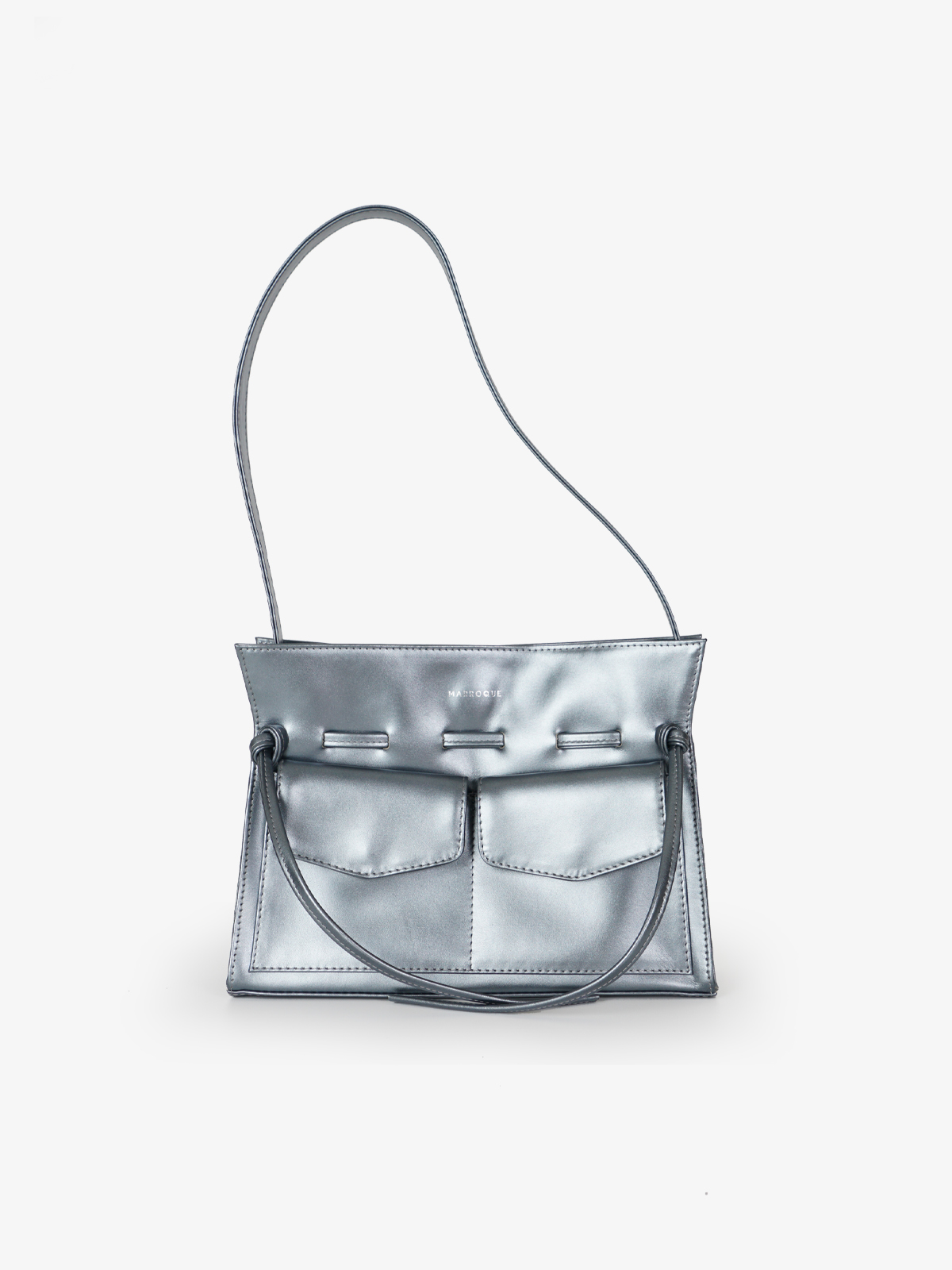 Marroque Judy Shoulder genuine leather bag in Silverblue.