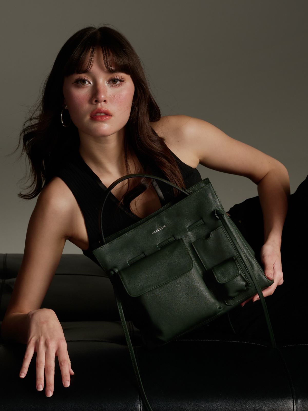 Marroque wendy 28 genuine leather bag crossbody bag in Dark Green