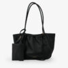 marroque papillon leather tote bag in Black