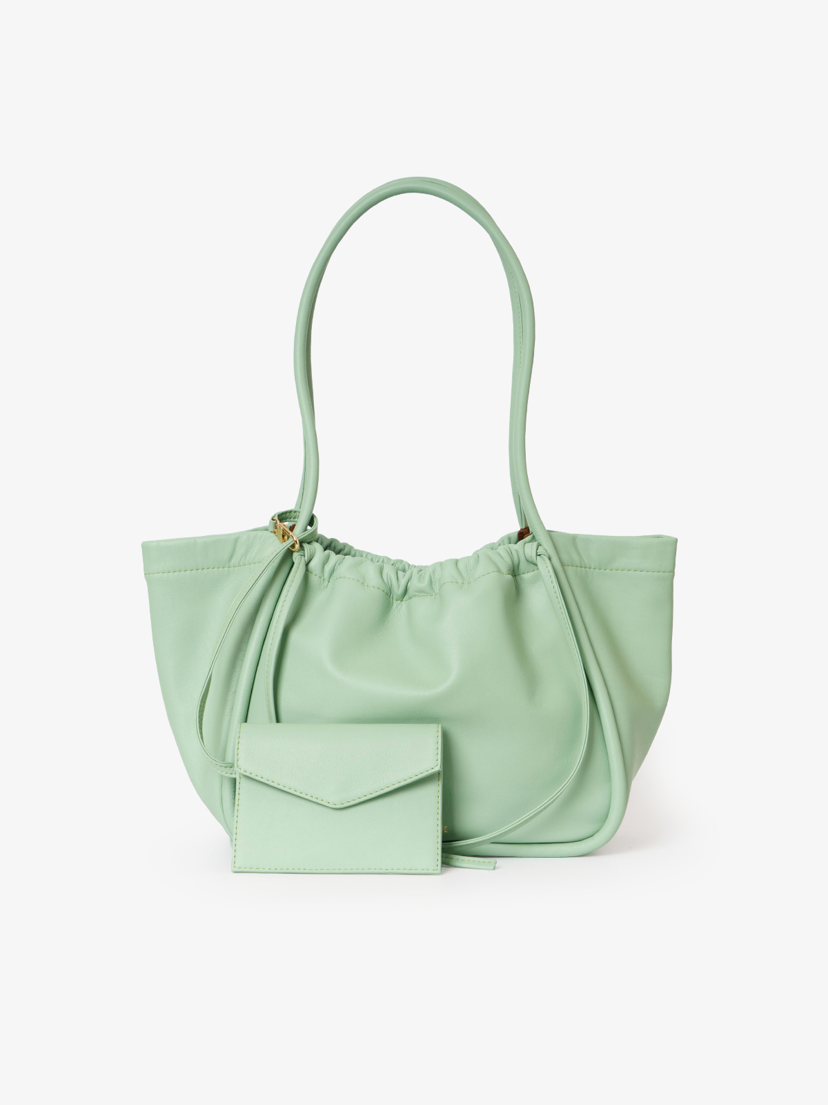 papillon leather tote bag in Jade.