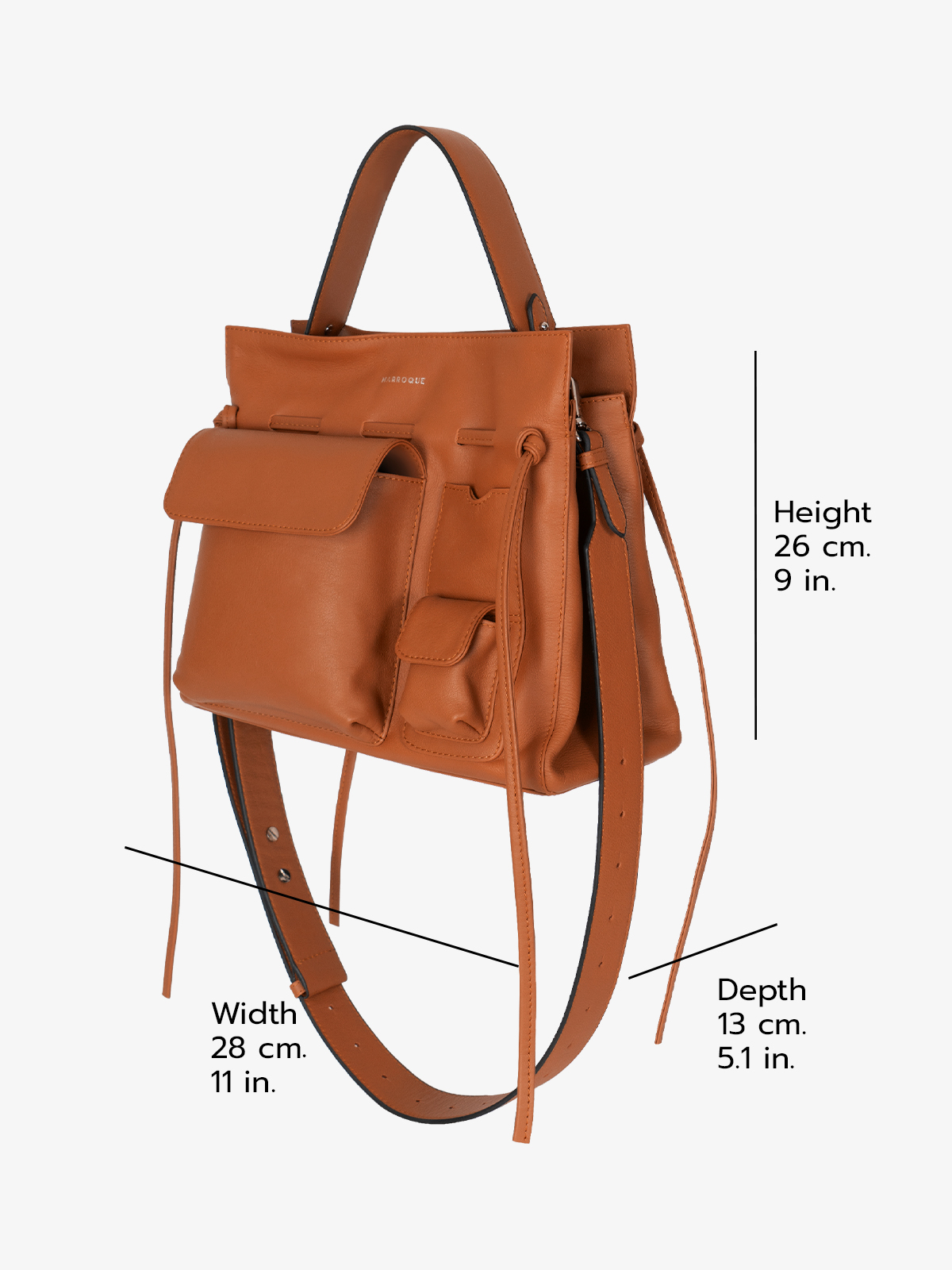 Marroque wendy 28 genuine leather bag crossbody bag in Brick