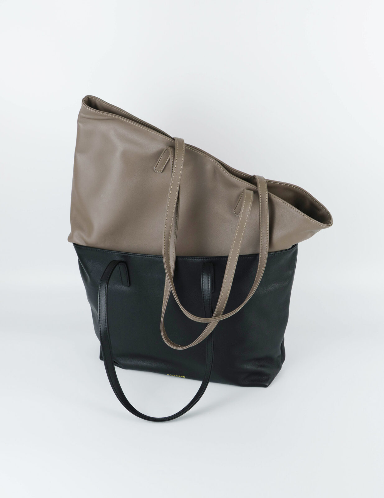 marroque Jenna inside out laeather and canvas tote bag in Gray.