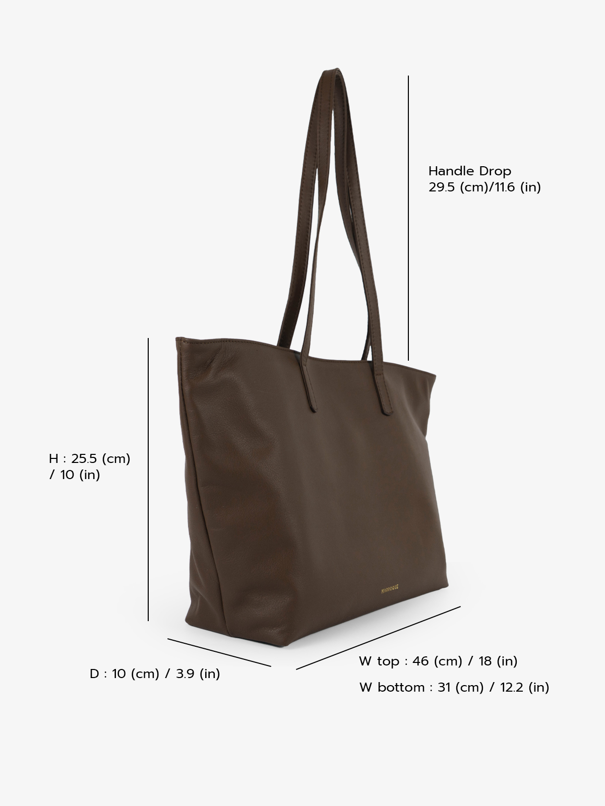 marroque Jenna inside out laeather and canvas tote bag in Mocha.