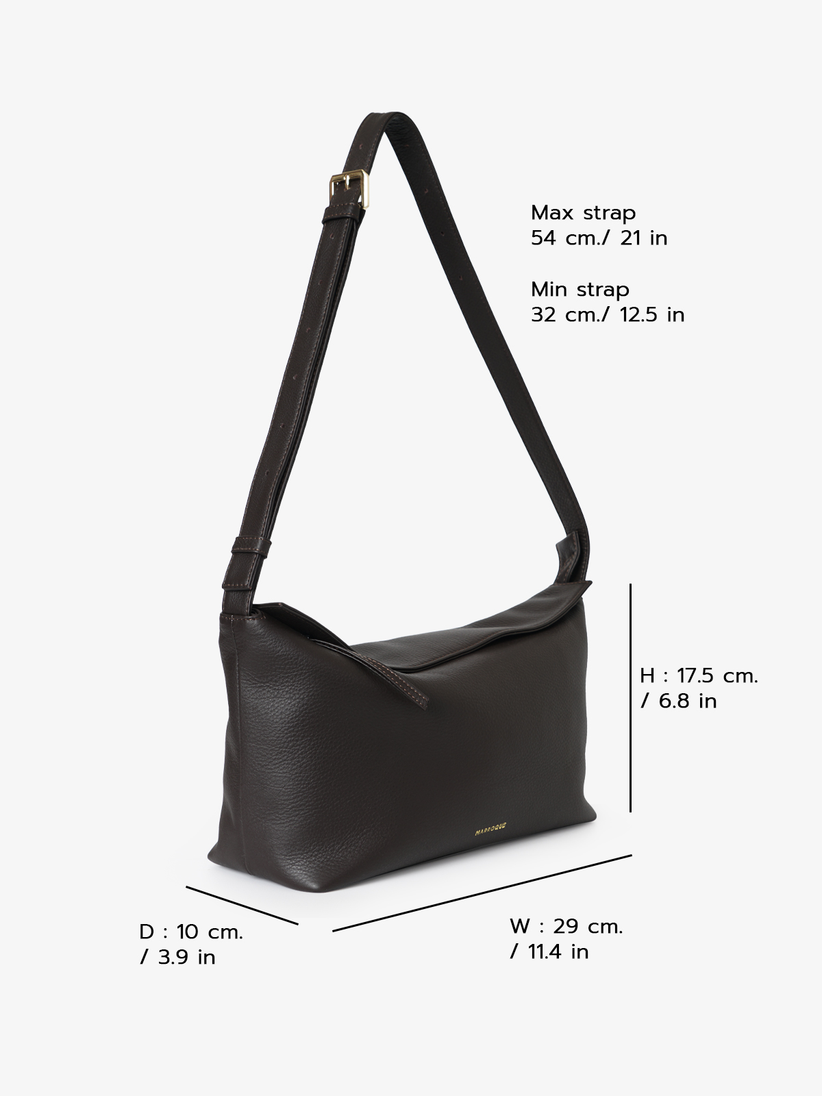 Marroque-Puffy-fold-leather-crossbody-bag-darkchoc-dimension