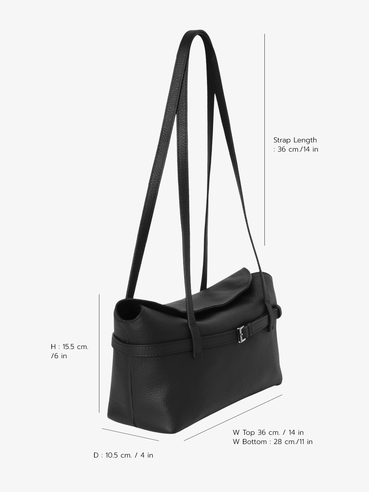 Maxine Pebbled Leather Shoulder Bag in Black