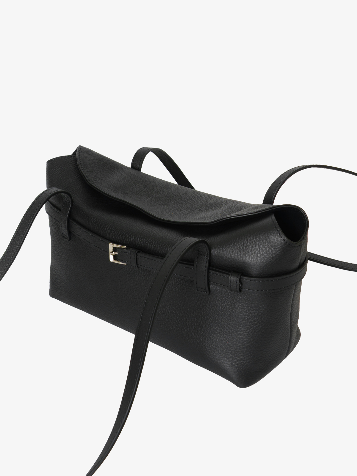 Marroque-Maxine-Pebbled Leather-bag-Black