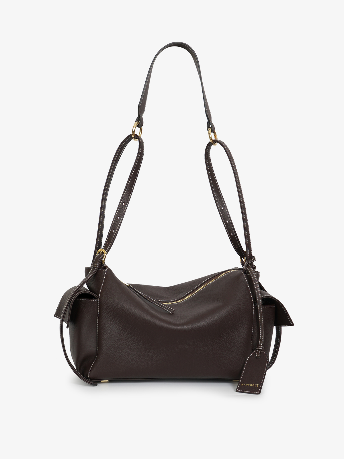 Marroque-Indiana-doublesidepocket-Pebble-Dark Brown