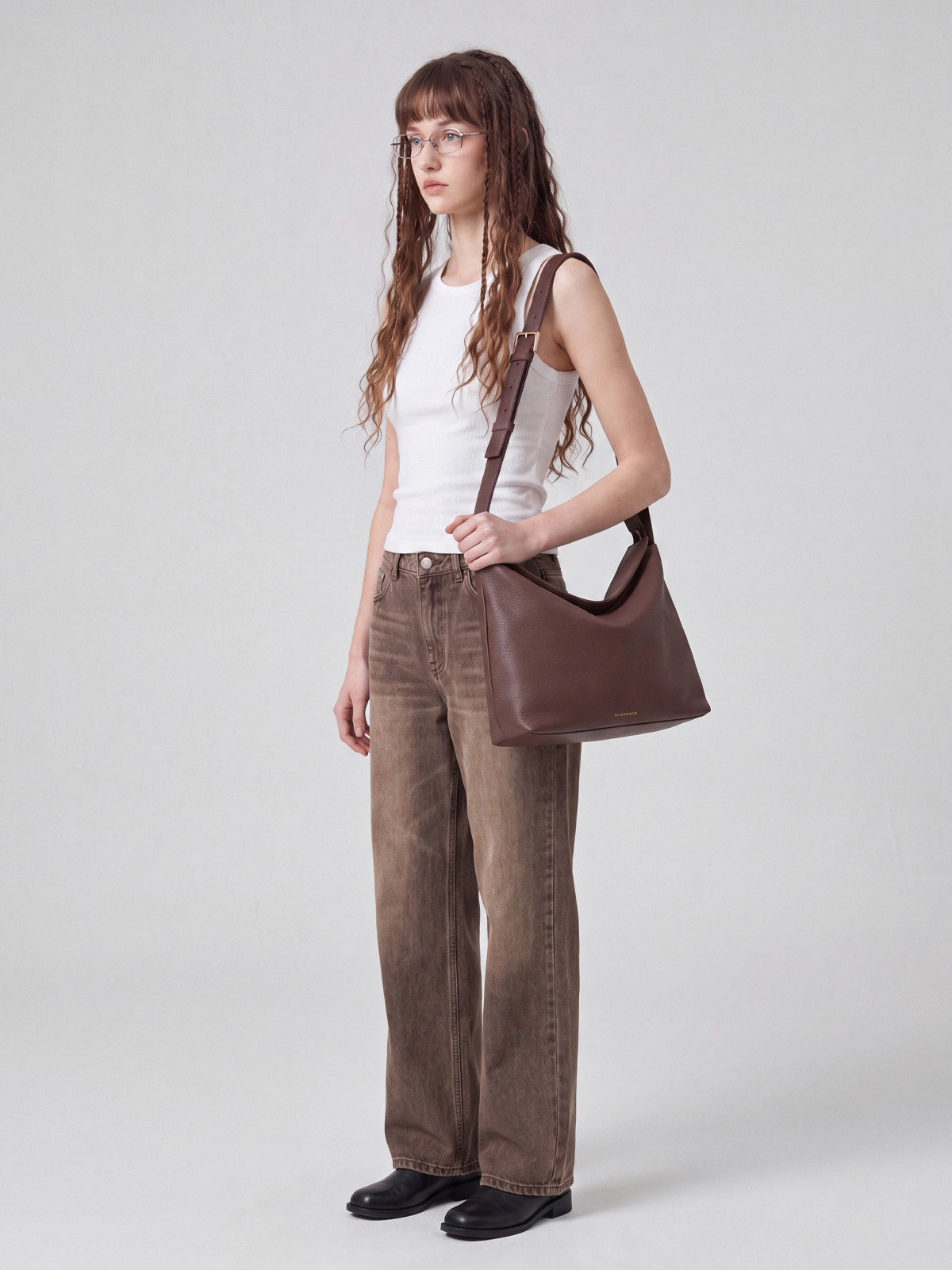 Marroque-Puffy-magzip-leather-hobo-rosebrown