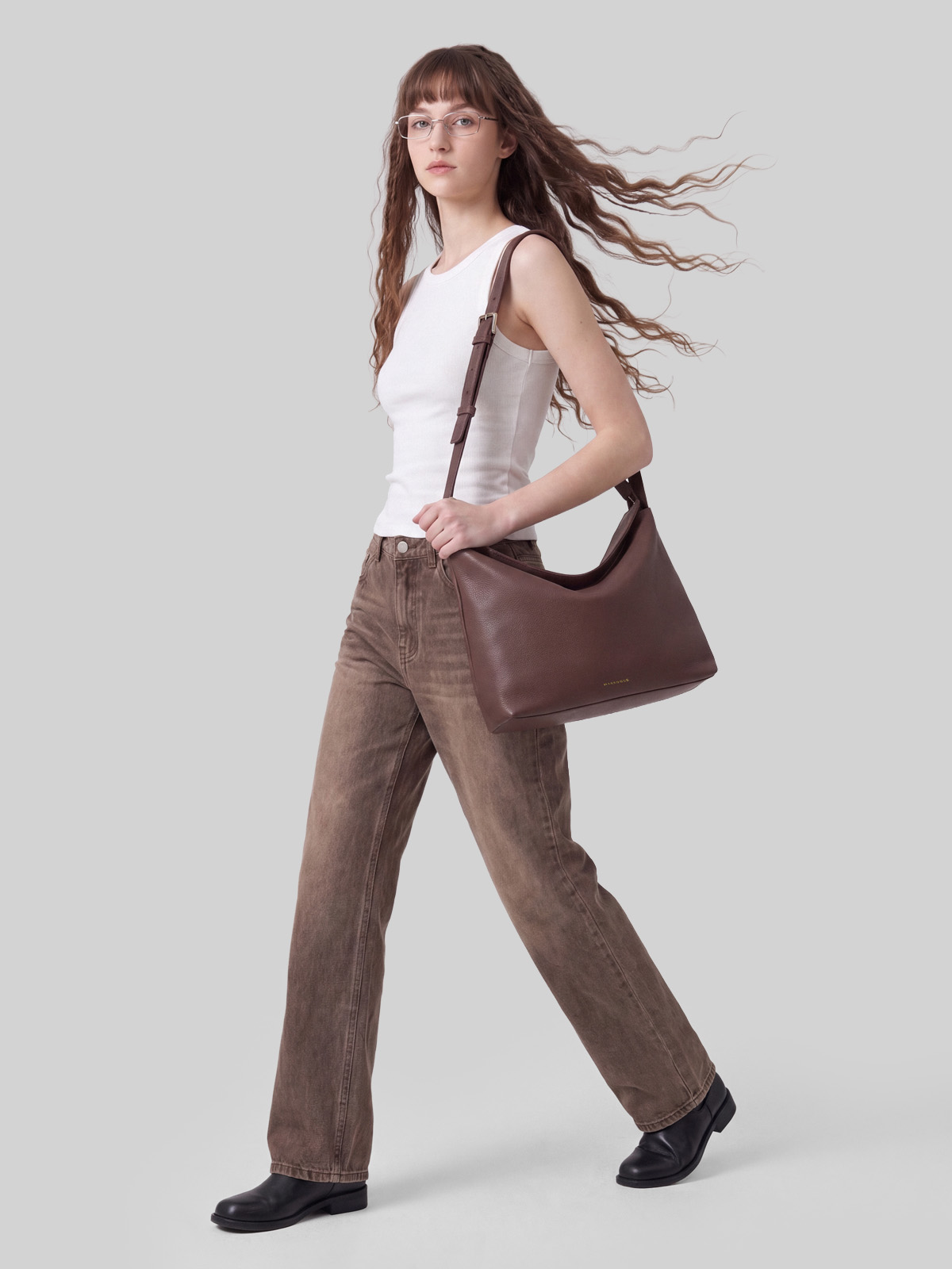 Marroque-Puffy-magzip-leather-hobo-rosebrown