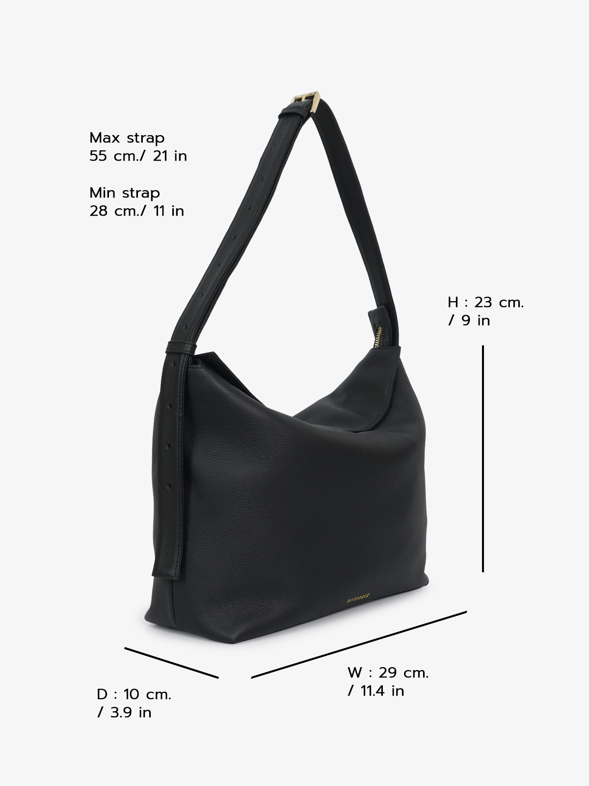 Marroque-Puffy-magzip-leather-hobo-nero
