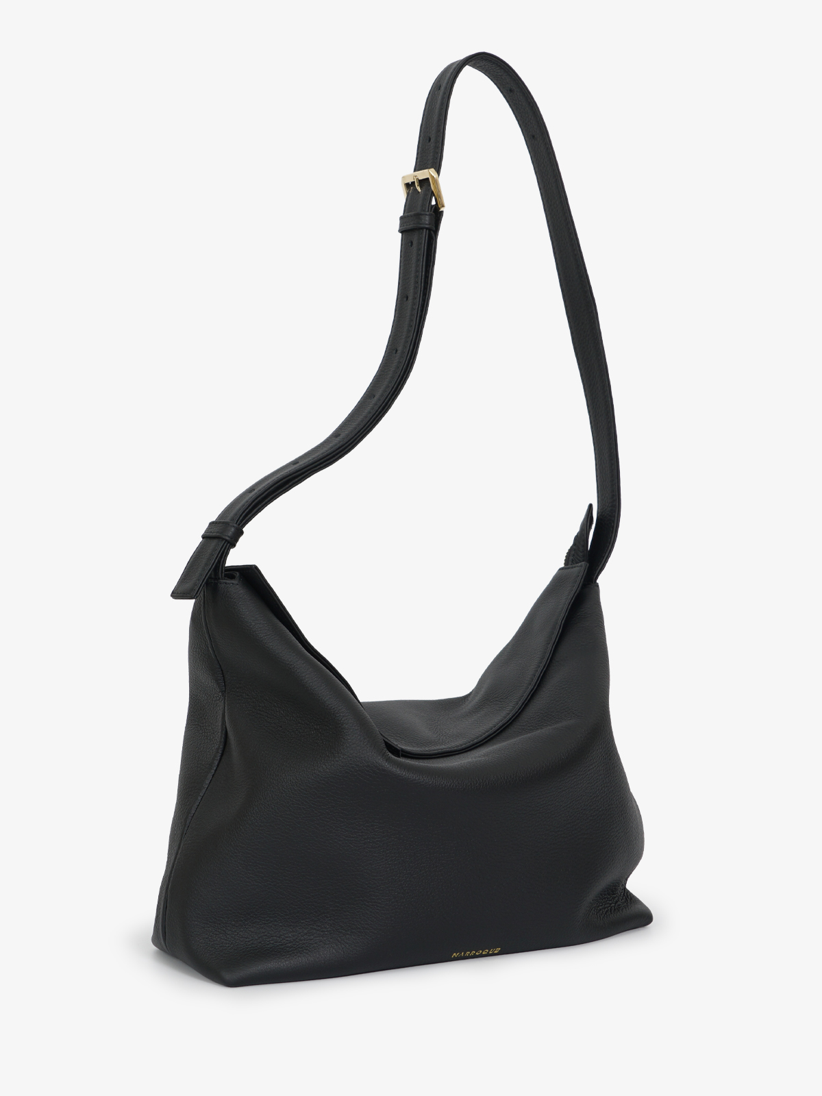 Marroque-Puffy-magzip-leather-hobo-nero