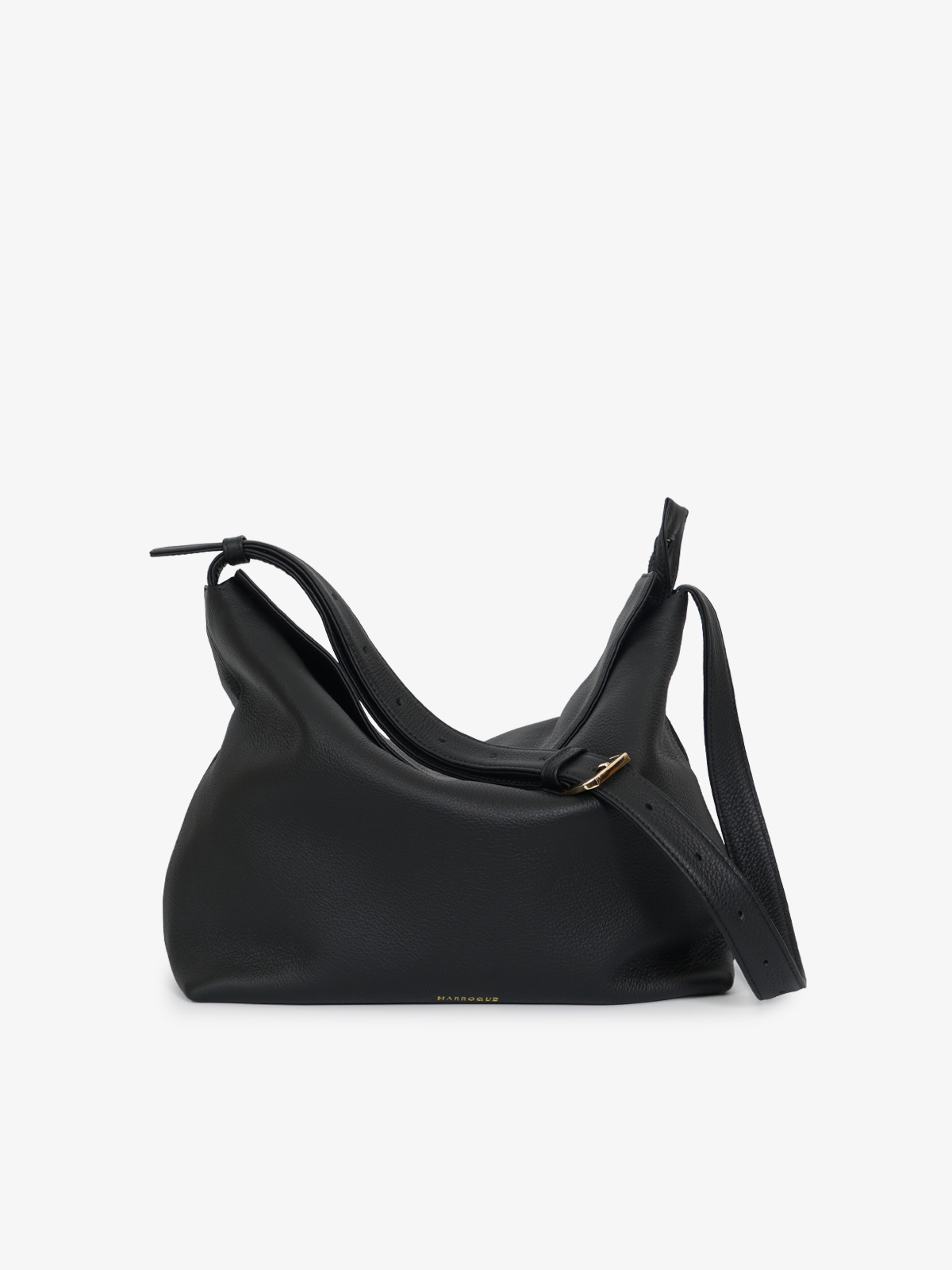 Marroque-Puffy-magzip-leather-hobo-nero