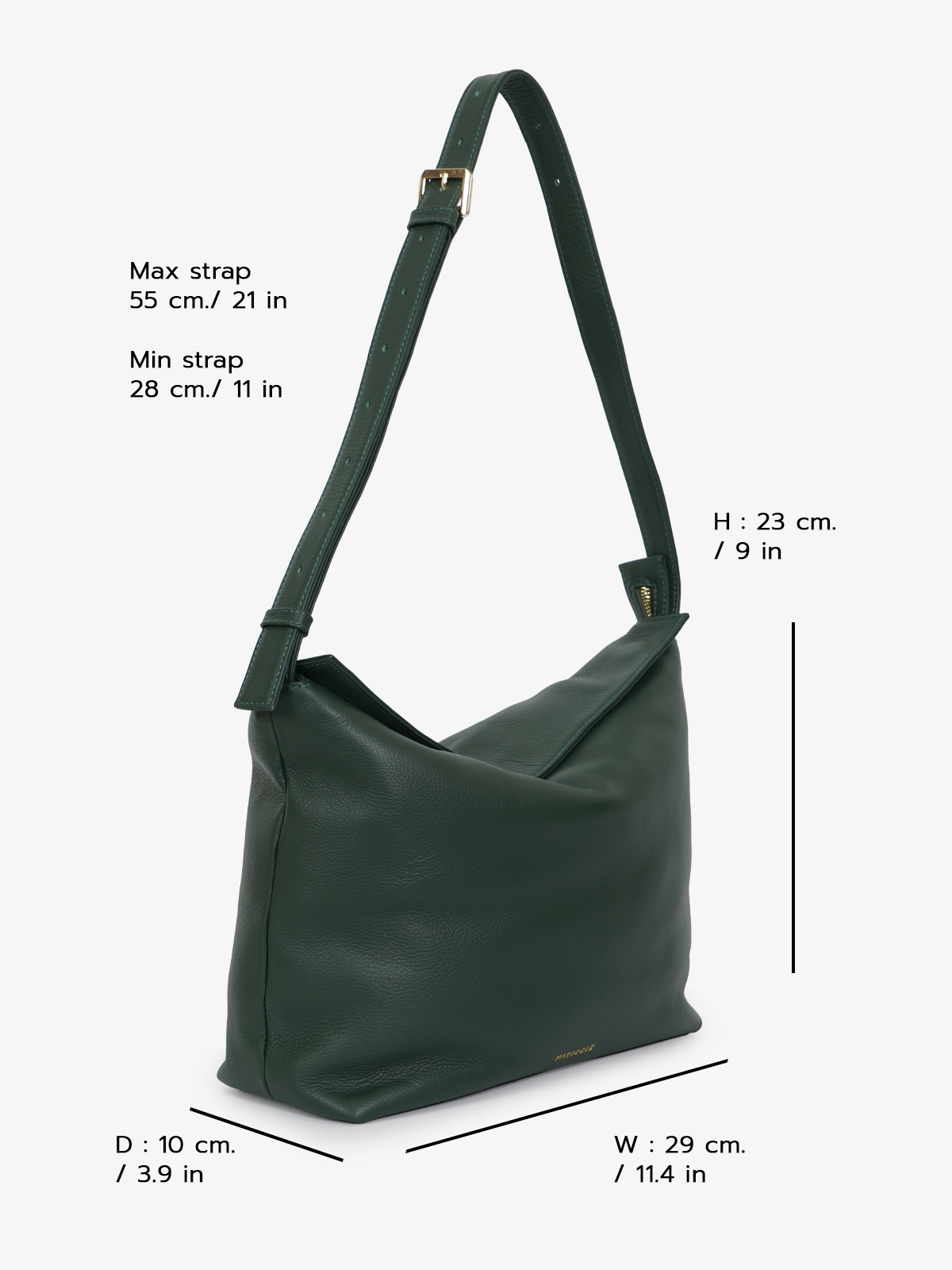 Marroque-Puffy-magzip-leather-hobo-green
