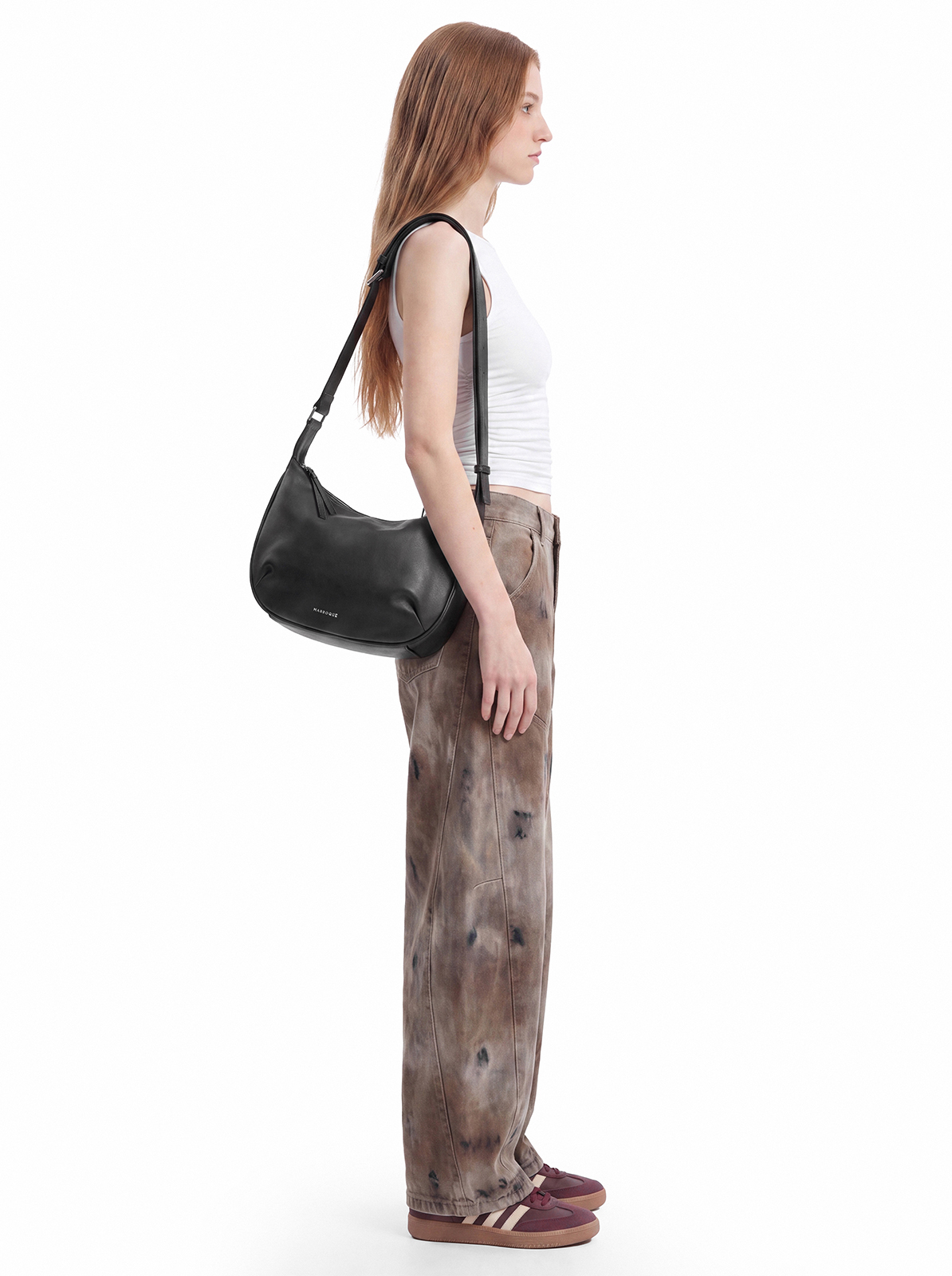 Alternative view of Marroque Bun Bun Mark II  leather crossbody bag in Black Night.